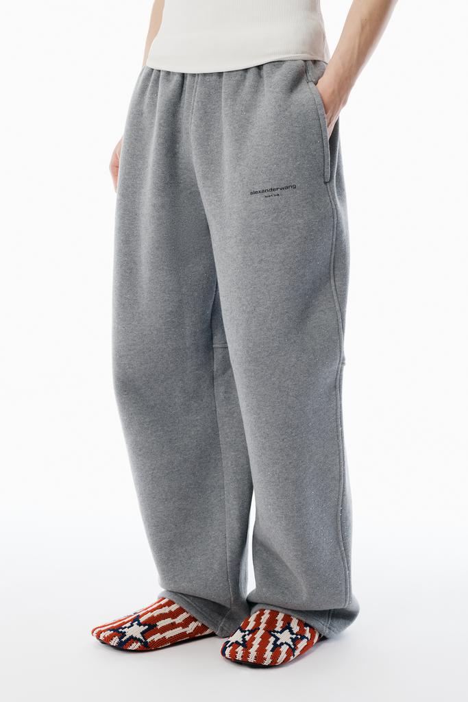 Alexander Wang Grey Hotfix Terry Sweatpants - Joggers - Free