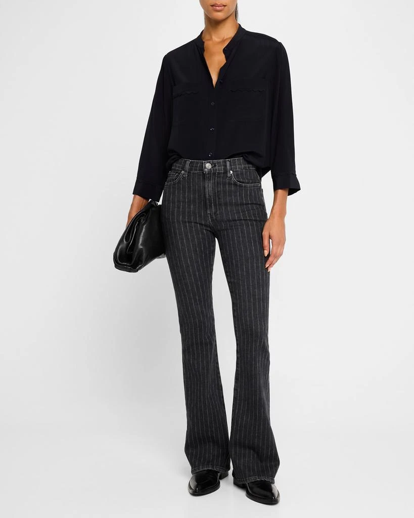 FRAME Scallop-Trim Silk Shirt 2