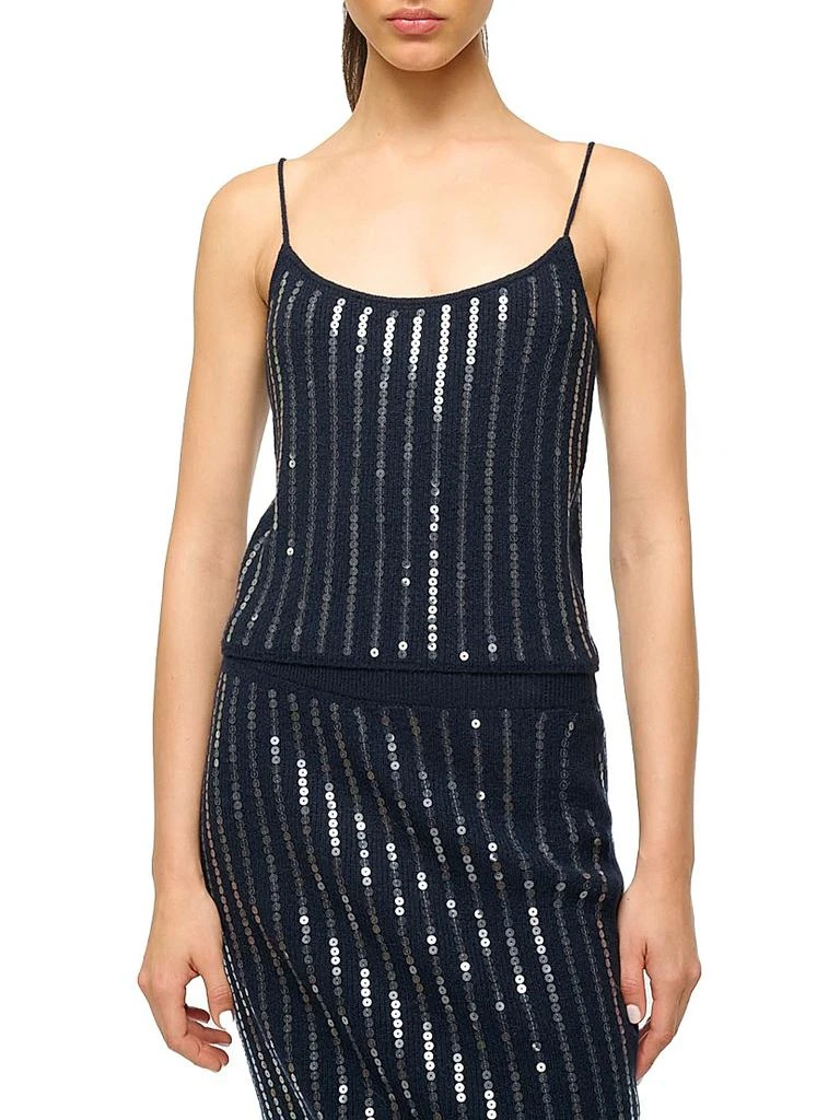 Staud Emerson Sequined Rib-knit Tank 3