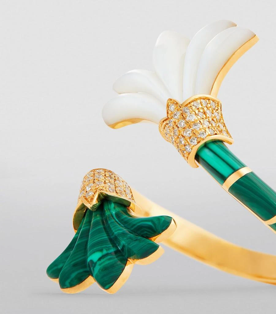 L'ATELIER NAWBAR Yellow Gold, Diamond, Malachite and Mother-of-Pearl Psychedeliah Ring 6