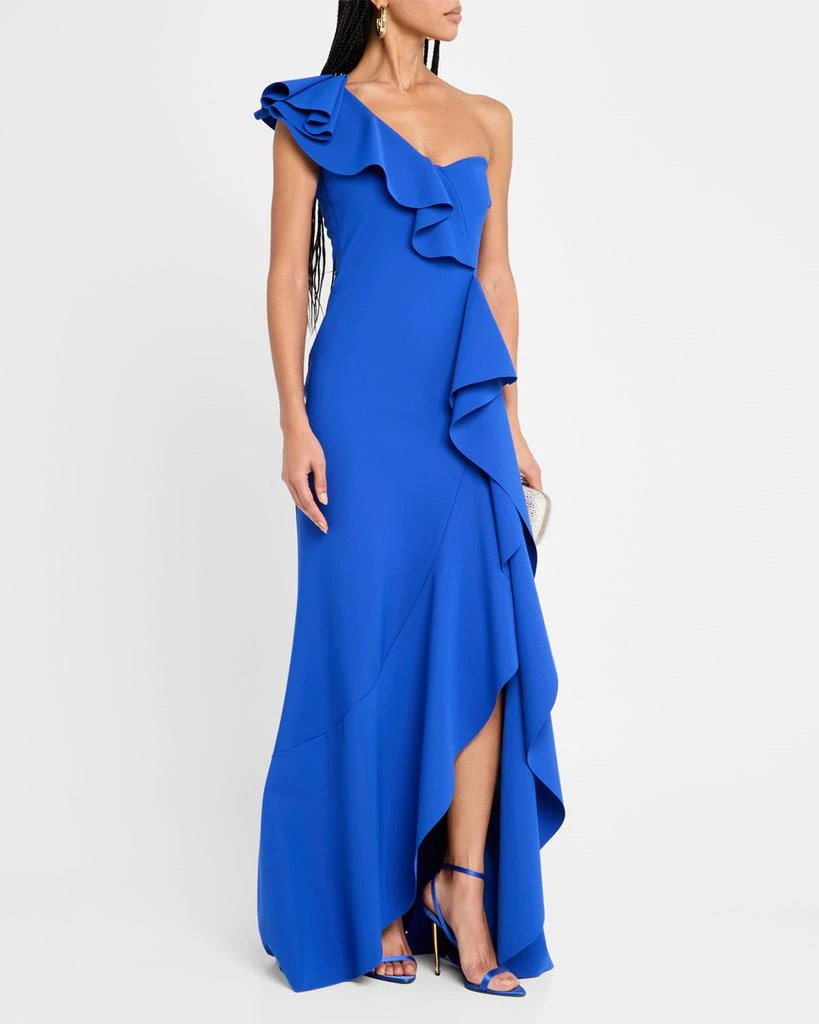 Chiara Boni Kafu One-Shoulder Ruffle Gown 4