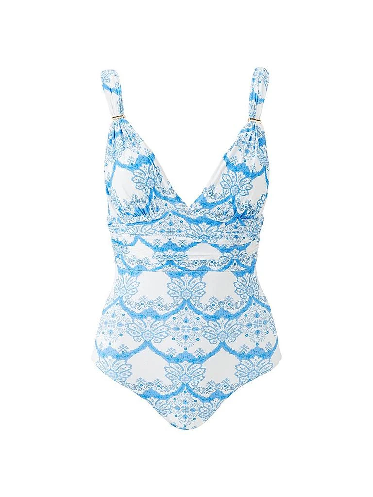 MELISSA ODABASH Panarea Floral V-Neck One-Piece Swimsuit 1