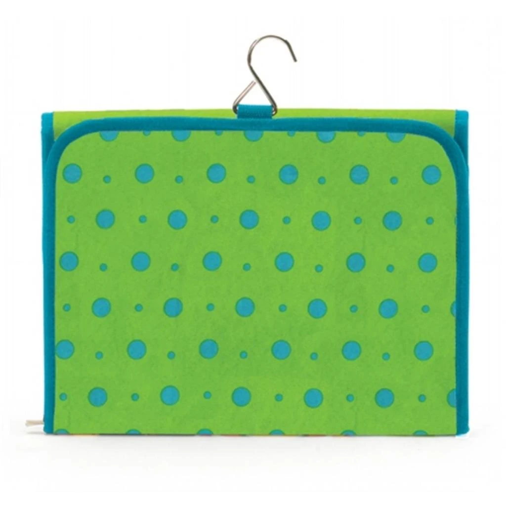 Joann Marie Designs HCBLTD Hanging Cosmetic Bag - Lime With Turquoise Dots Pack of 2