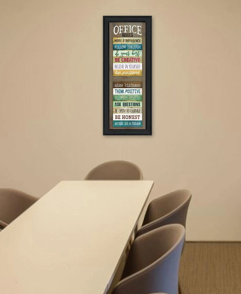 Hivvago Office Rules 5 Black Framed Print Wall Art 4