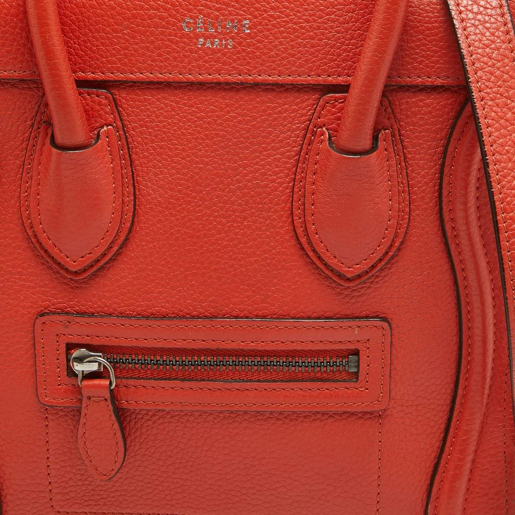 Celine Céline Red Leather Nano Luggage Tote 9