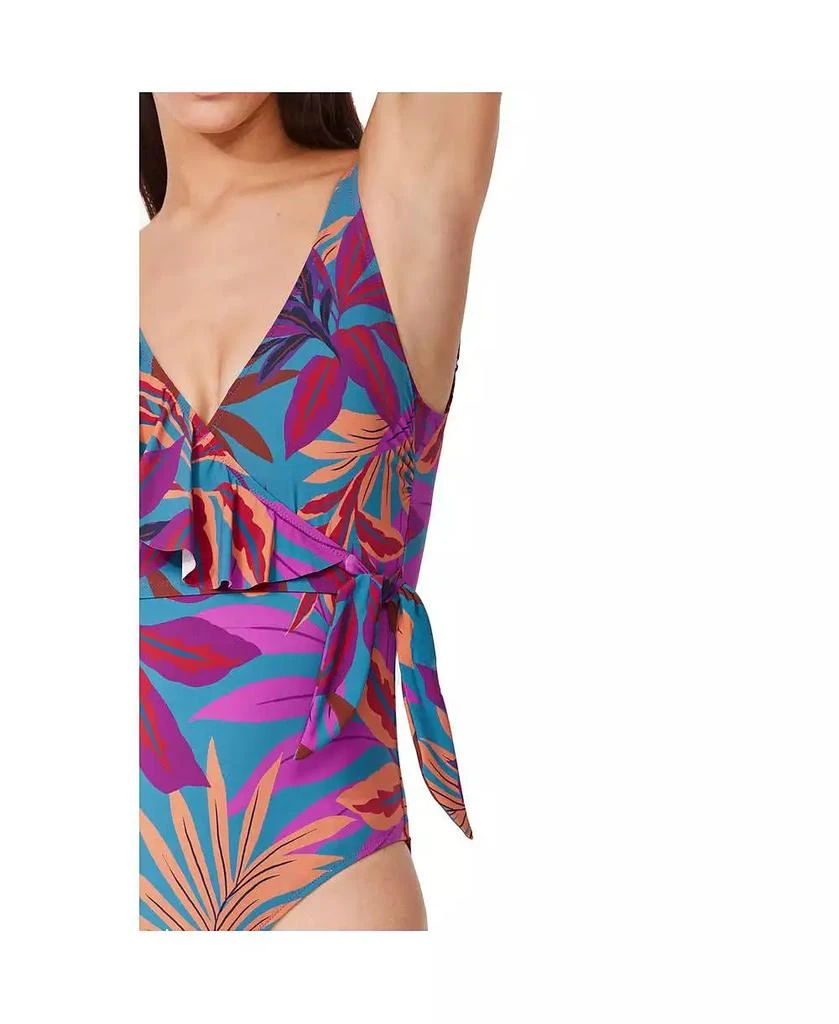 Profile by Gottex Women
s Plantopia V-Neck Surplice Ruffle One Piece 4