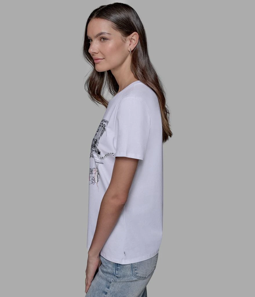 Karl Lagerfeld Paris LUXE BONJOUR EMBELLISHED LOGO TEE 5
