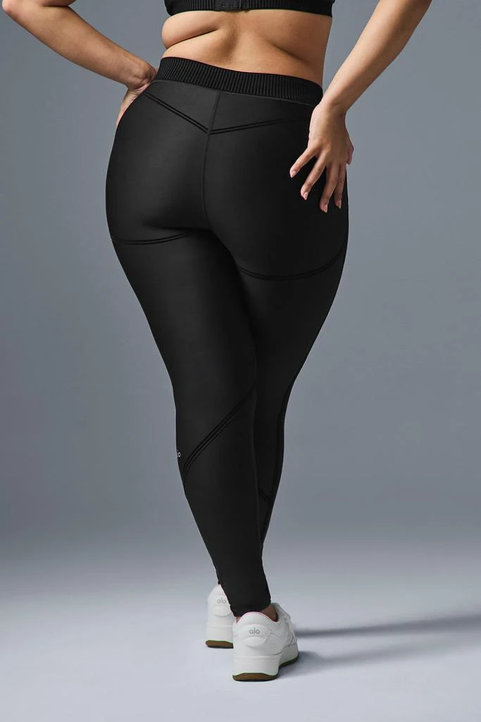 Alo Airlift Mesh Line Up High-Waist Legging - Black 10
