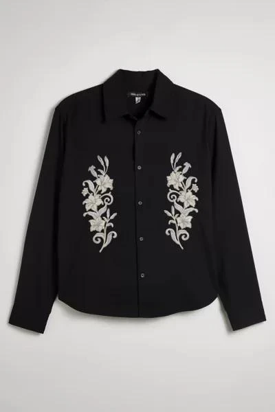 Urban Outfitters UO Floral Embroidered Long Sleeve Dress Shirt 2