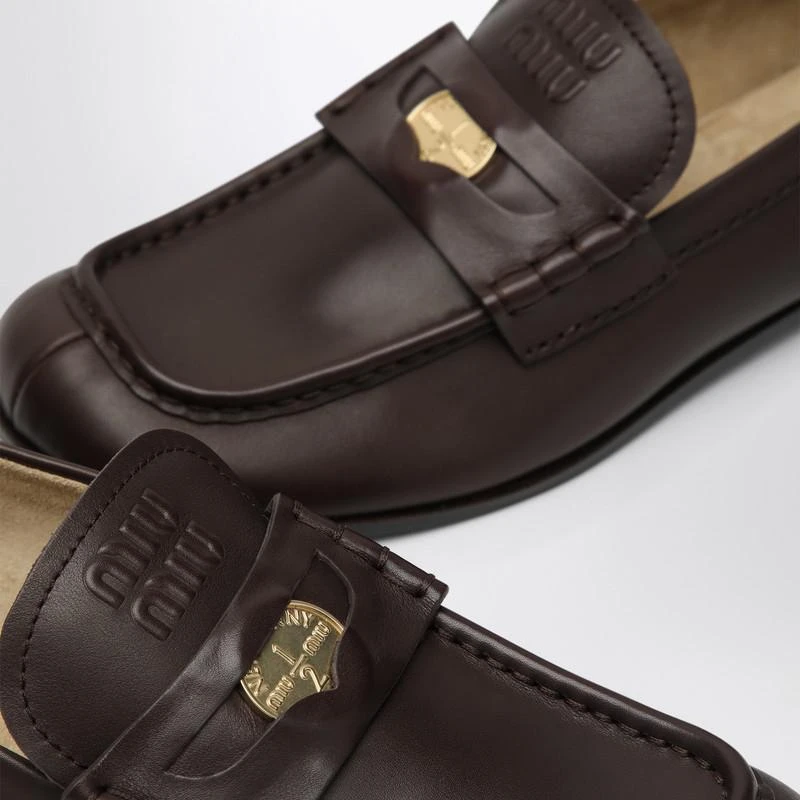 Miu Miu Brown loafer with penny detail 5