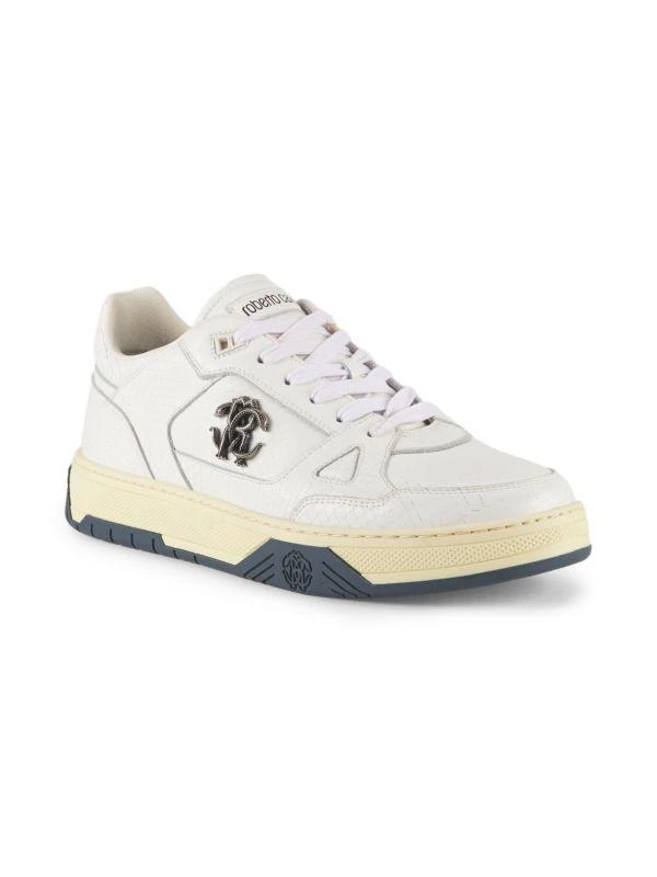 Roberto Cavalli Embossed Logo Leather Sneakers 2
