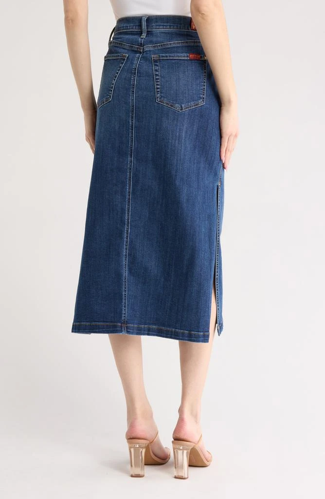 7 For All Mankind Side Slit Denim Midi Skirt 2
