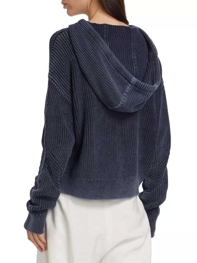ATM Anthony Thomas Melillo Cotton Cable-Knit Drawstring Hoodie 5