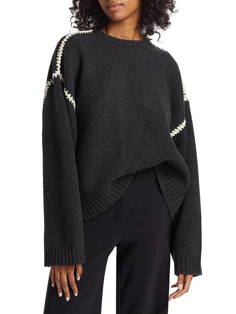 Totême Wool-Cashmere Embroidered Sweater 3