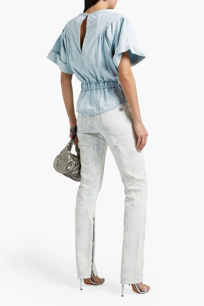 IRO Zafo gathered denim peplum top 3