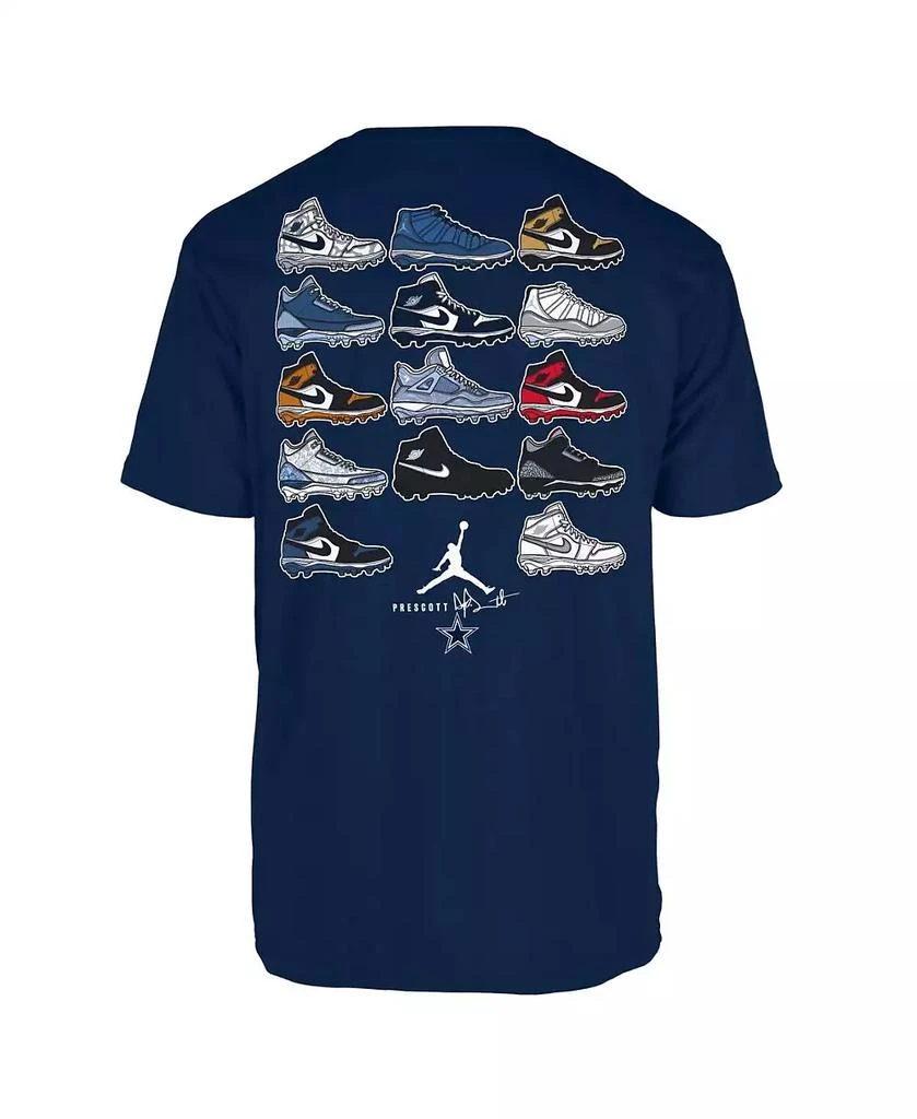 Jordan Men's Dak Prescott Navy Dallas Cowboys Shoe Schedule Graphic T-Shirt