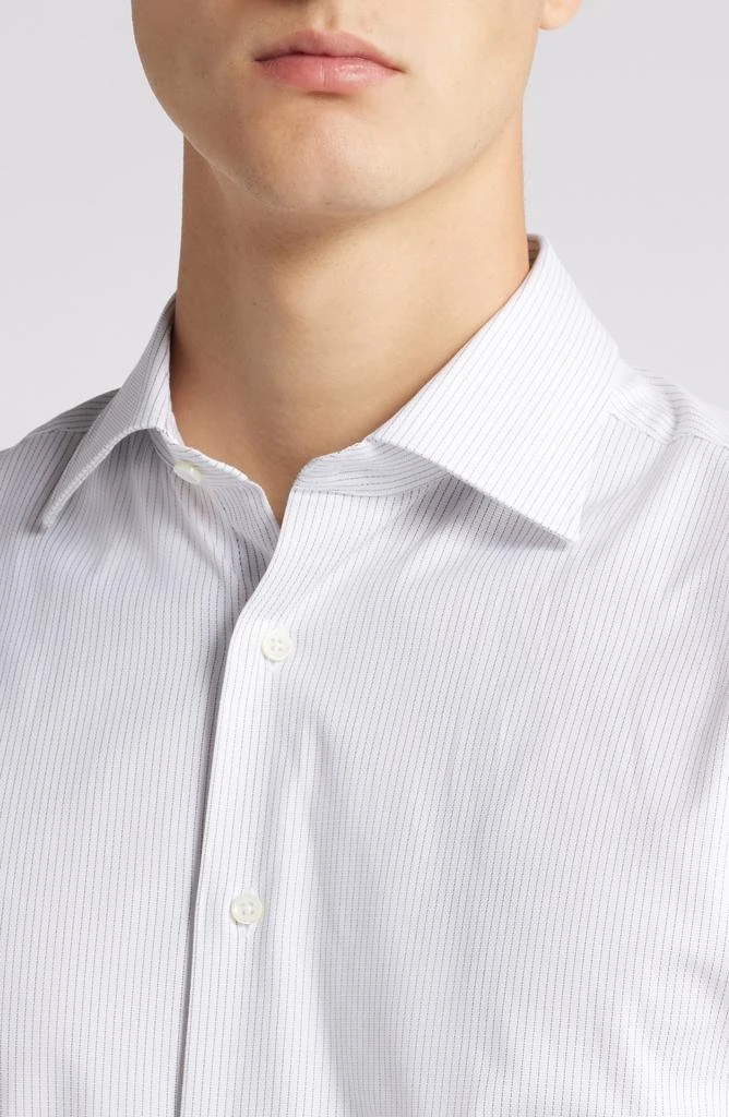 Canali Regular Fit Pinstripe Stretch Cotton Dress Shirt 2