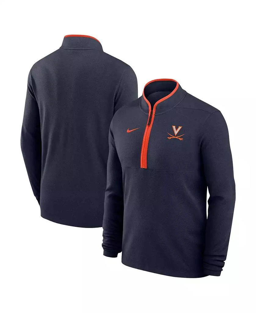 NIKE Men's Navy Virginia Cavaliers Coaches Courtside Basketball Victory Performance Quarter-Zip Top 1