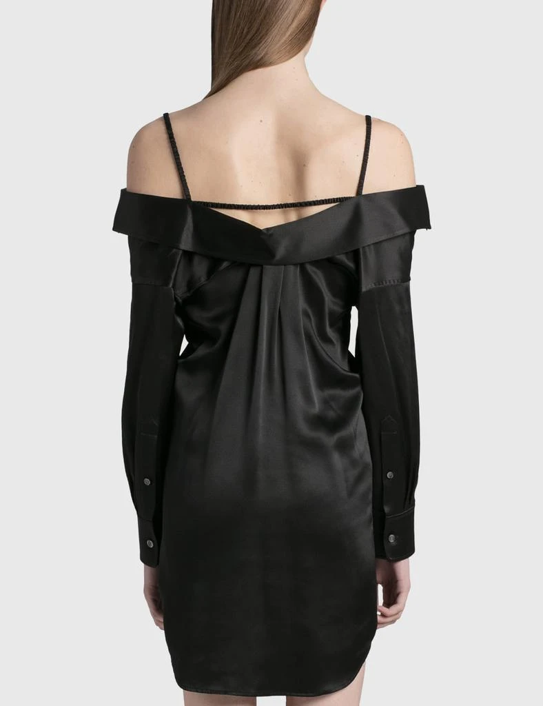 T By Alexander Wang Off The Shoulder Shirt Dress With Scrunchie Strap 3