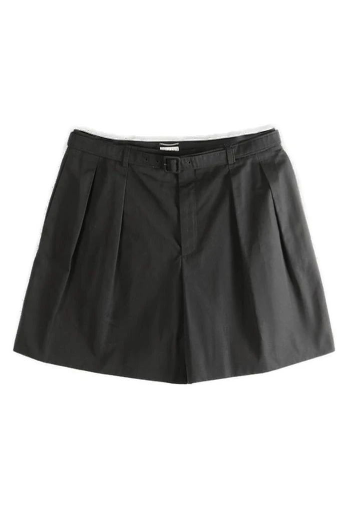 Yves Saint Laurent Saint Laurent Belted Poplin Shorts 1