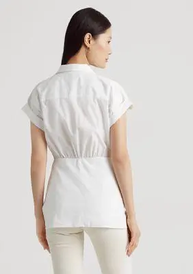 Ralph Lauren Tie Front Cotton Broadcloth Shirt 2