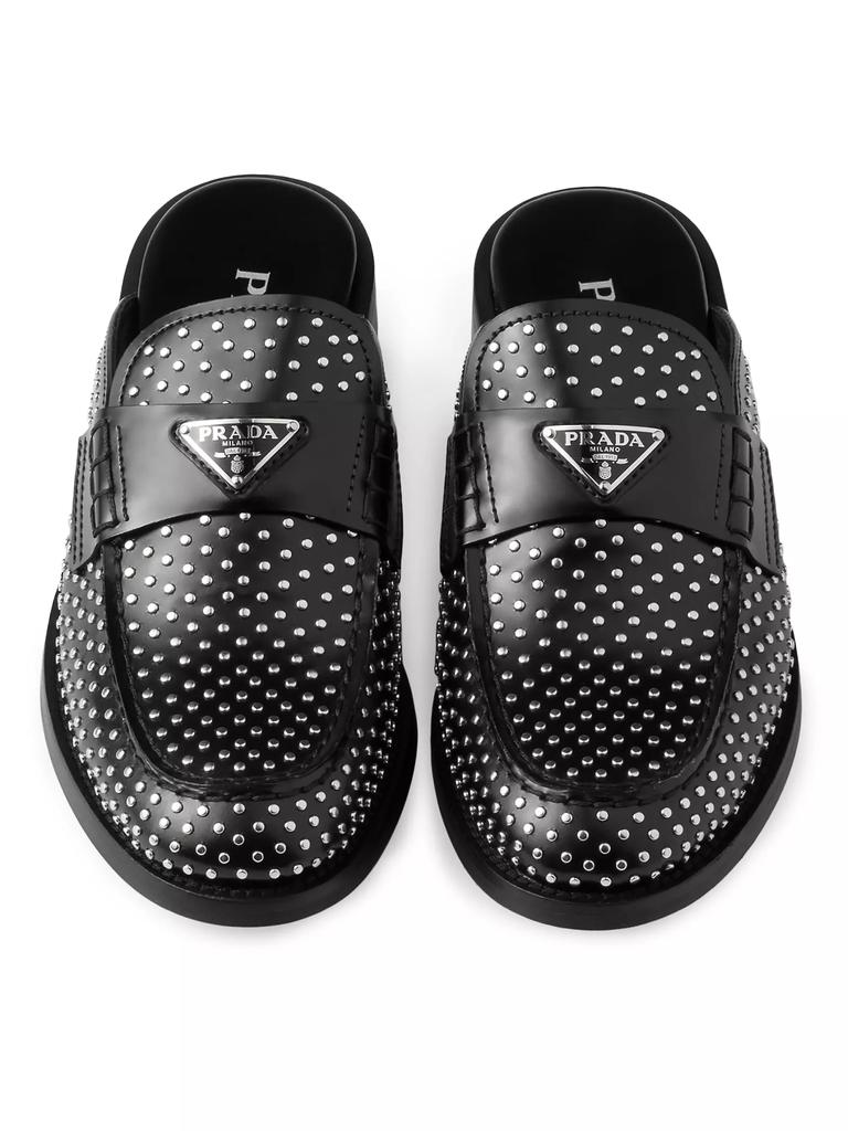 Prada Studded Brushed Leather Mules - Slippers - Compare Prices