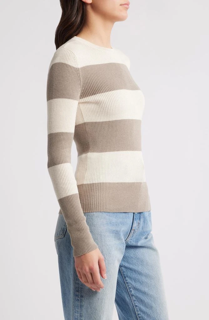 Treasure & Bond Crewneck Cotton Blend Rib Sweater 3