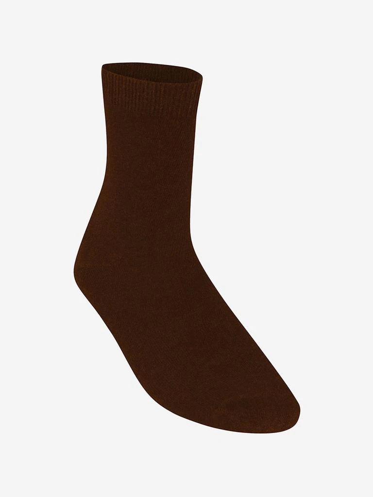 Zeco Schoolwear Zeco Kids School Turnover Top Socks (5 Pack) in Brown 2