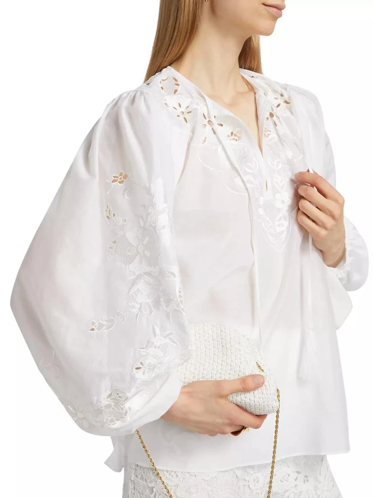 Kobi Halperin Gloria Embroidered Cotton-Silk Voile Blouse 6
