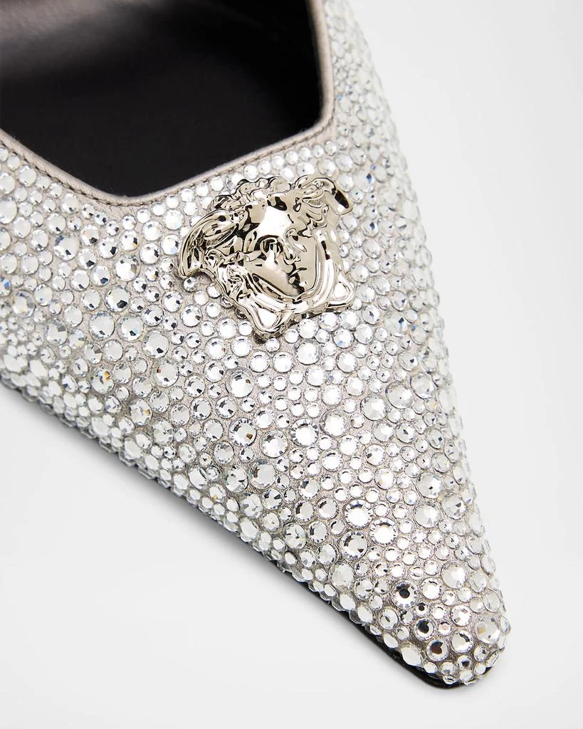 Versace La Medusa Crystal Satin Slingback Pumps 6