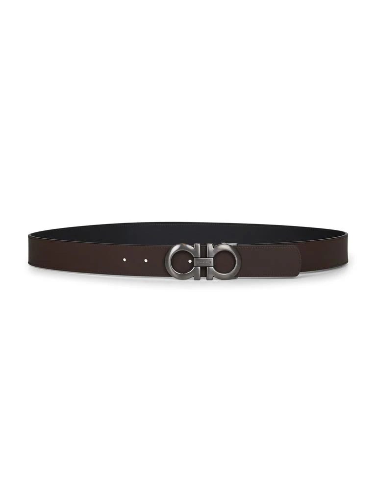 Salvatore Ferragamo FERRAGAMO | Black leather Gancini reversible belt | Man | 90 3