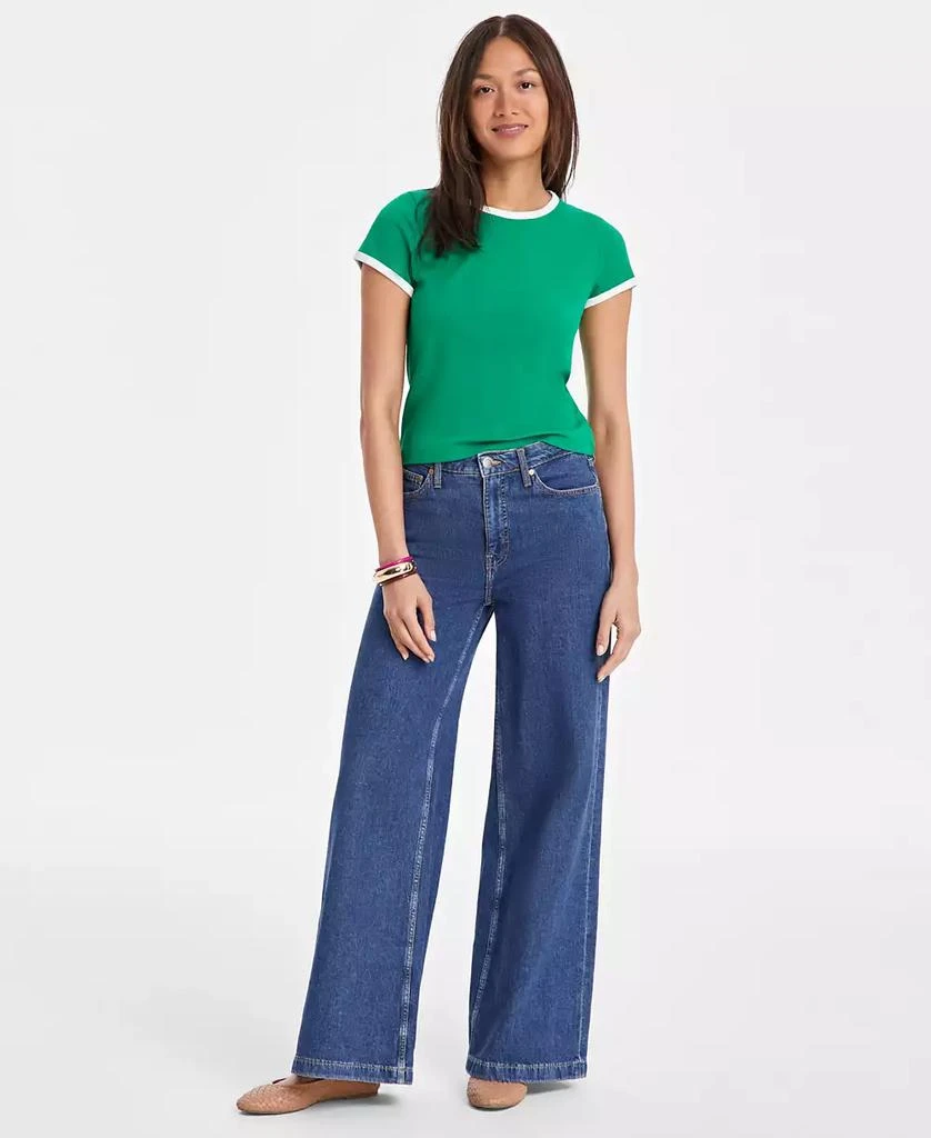 On 34th Women's Tipped Crewneck Short-Sleeve T-Shirt, Exclusively at Macy's 1