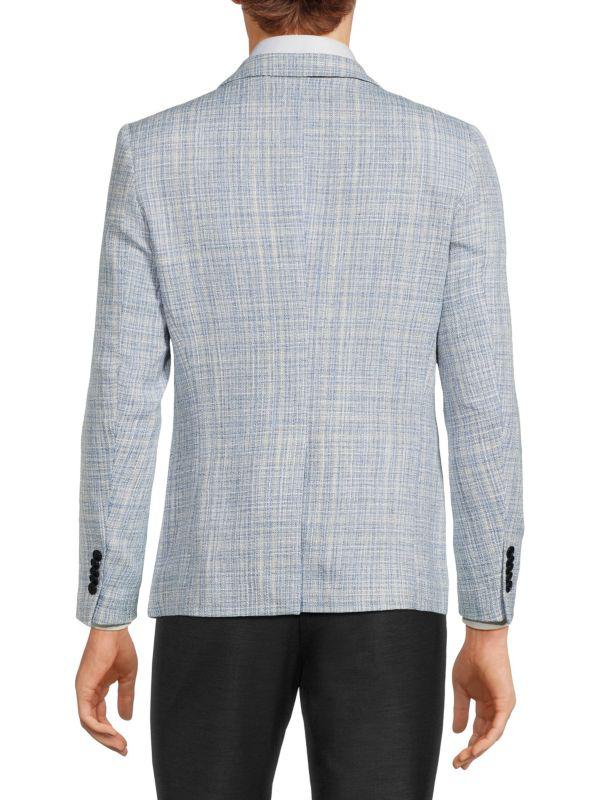 Elie Balleh Textured Single Breasted Slim-Fit Blazer