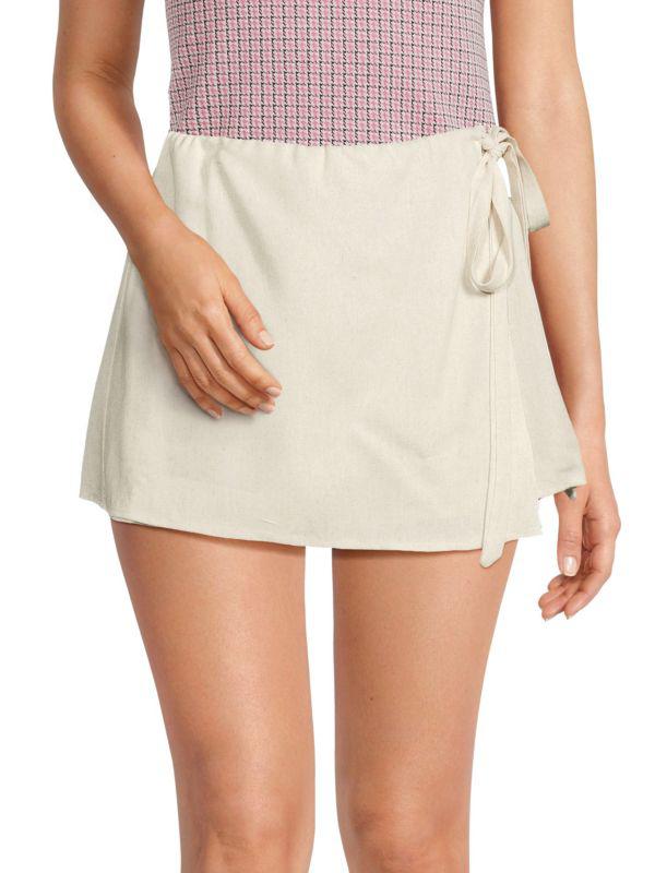 Love Ady Linen Blend Wrap Shorts