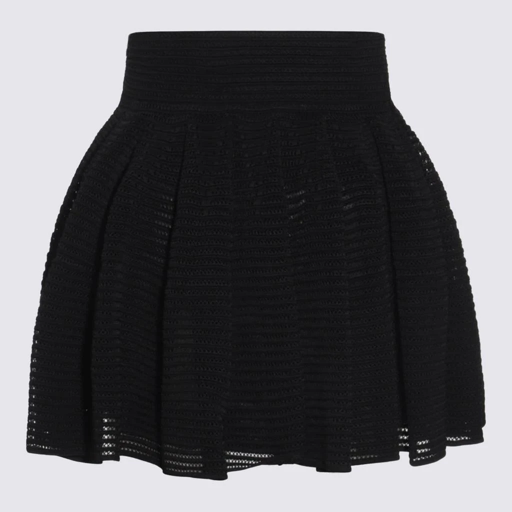 Alaia Black Viscose Mini Skirt 1