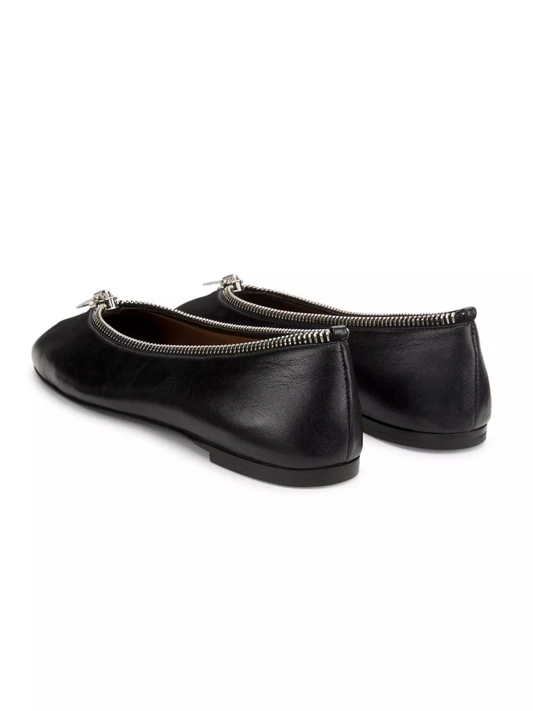 Giuseppe Zanotti Amanda Zipper-Detailed Leather Ballet Flats 3