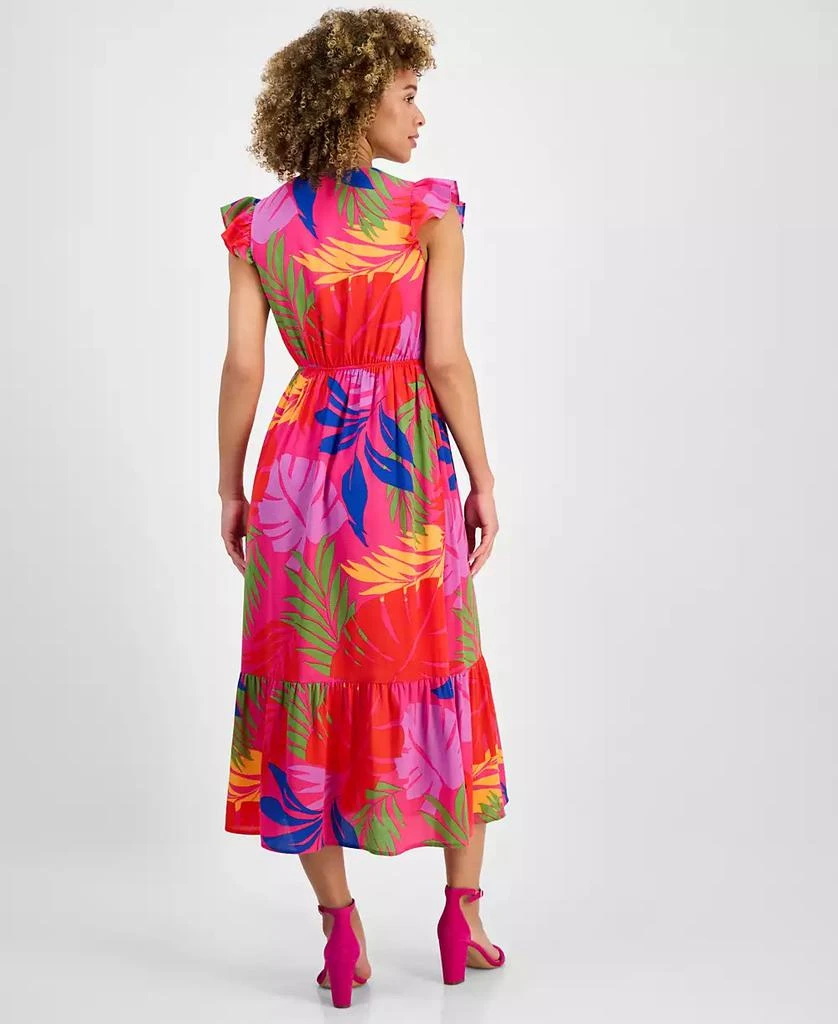 Sandra Darren Women's V-Neck Flutter-Sleeve Midi Dress 5