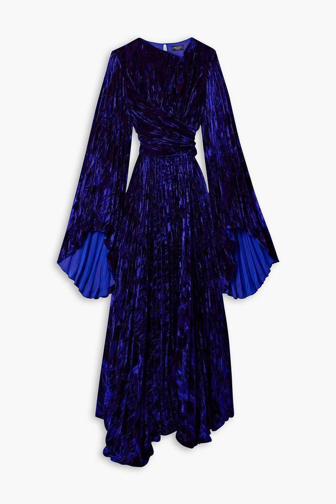 A.W.A.K.E. Mode Belted crinkled-velvet maxi dress