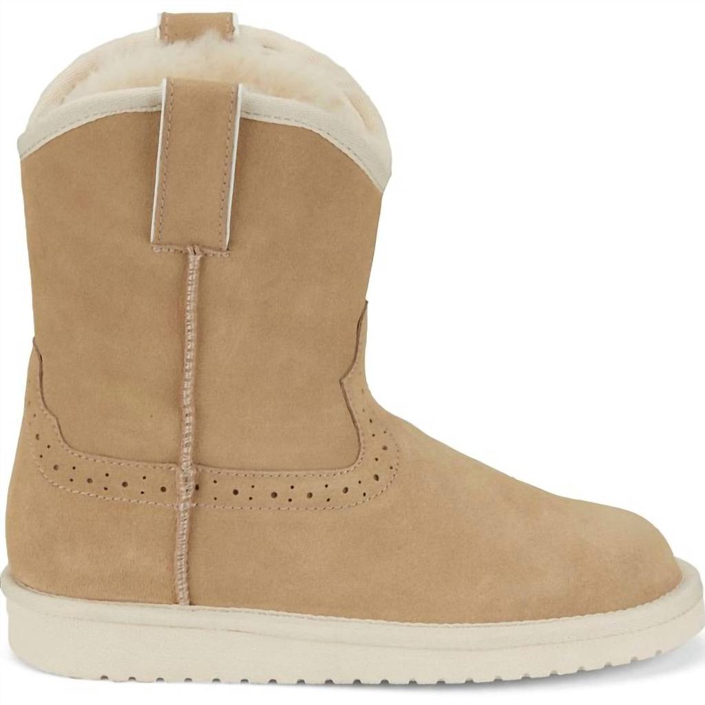 Justin Women's Heidi Suede Shearling Boots In Bone