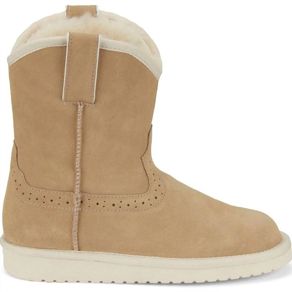 Justin Women's Heidi Suede Shearling Boots In Bone 2