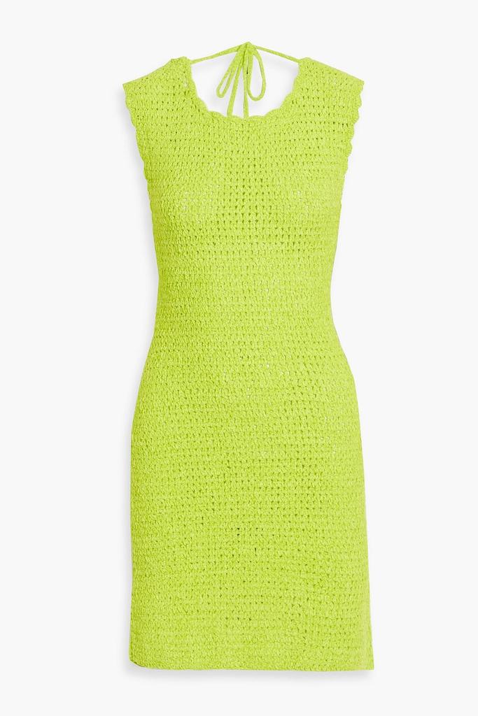 Ganni Open-back crochet mini dress