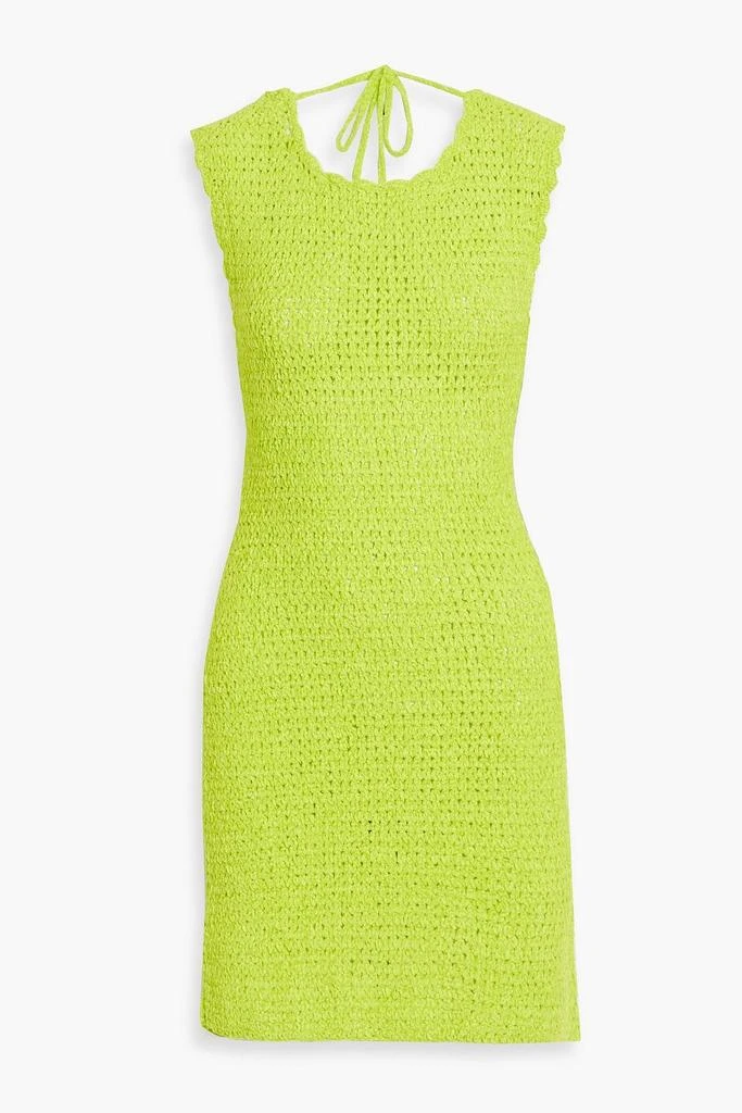 Ganni Open-back crochet mini dress 1