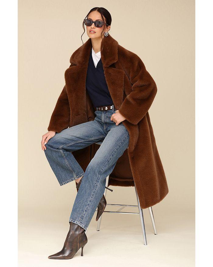 Avec Les Filles Oversized Luxe Faux Fur Walker Coat
