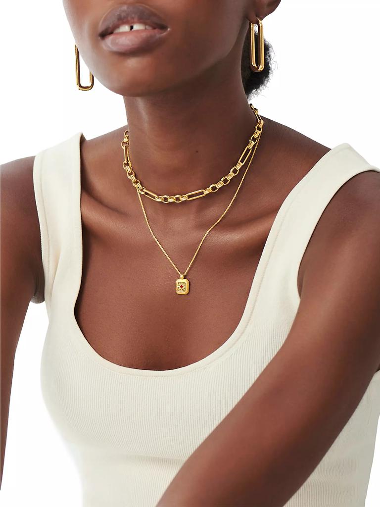 Missoma 18K-Yellow-Gold Vermeil & Birthstone Pendant Necklace