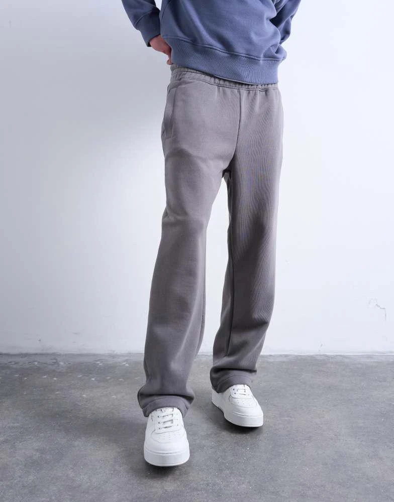 Topman Topman straight leg jogger in mid grey Joggers BeyondStyle