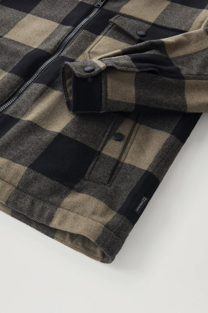 Woolrich Overshirt in Recycled Italian Wool Blend with Sherpa Lining - Men - Red 3