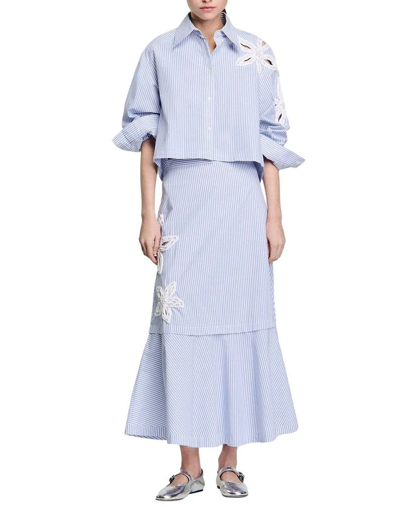 Sandro Embellished Cutout Maxi Skirt 2