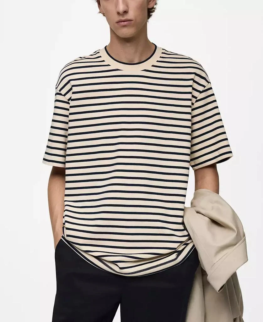 Mango Men's Relaxed-Fit Striped T-Shirt 1