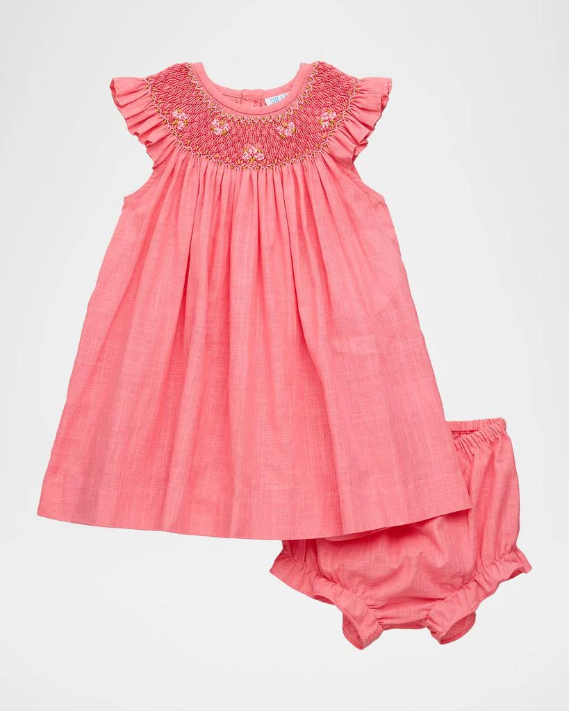 Luli 
Me Girl
s Fil-A-Fil Smocked Cotton Dress 
Bloomers Set, Size 12M-24M
