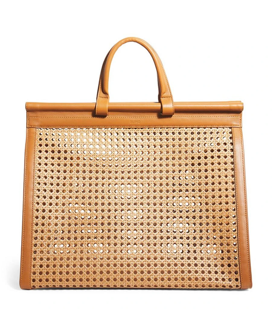 BLINQ Midi Calfskin-Rattan Porto Top-Handle Bag 1
